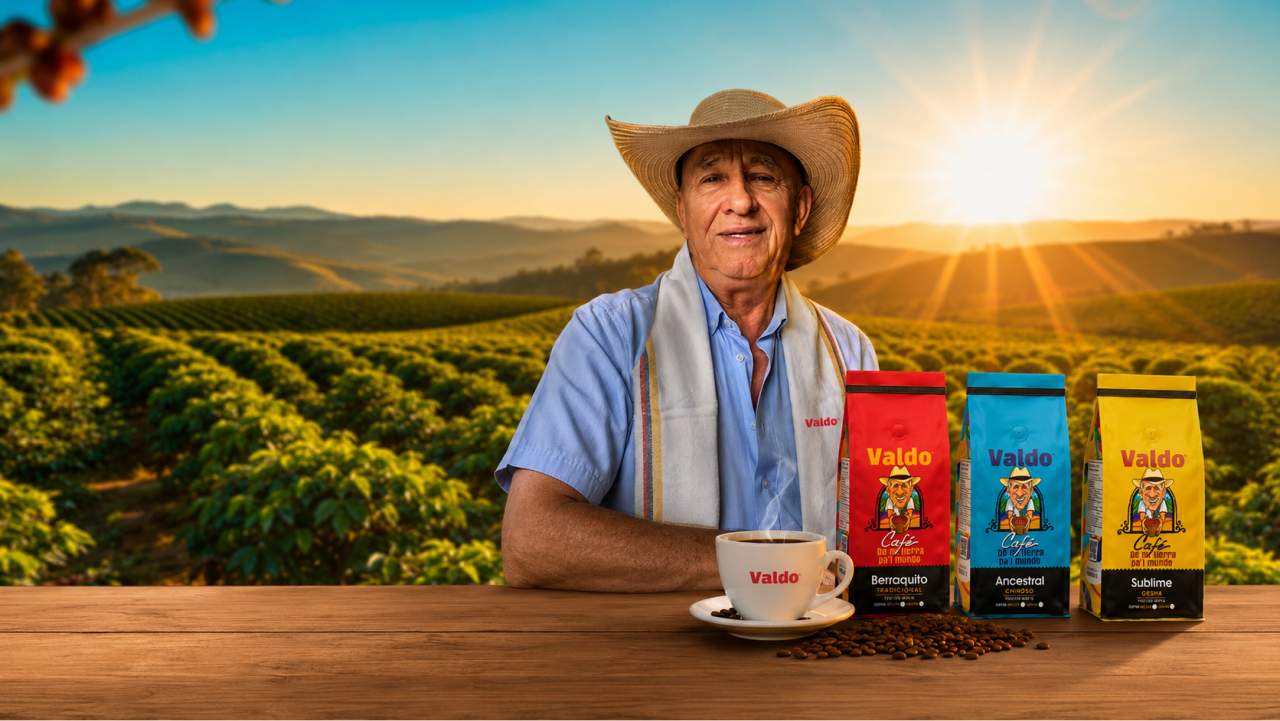 Café Valdo en las montañas de Colombia con Don Oswaldo